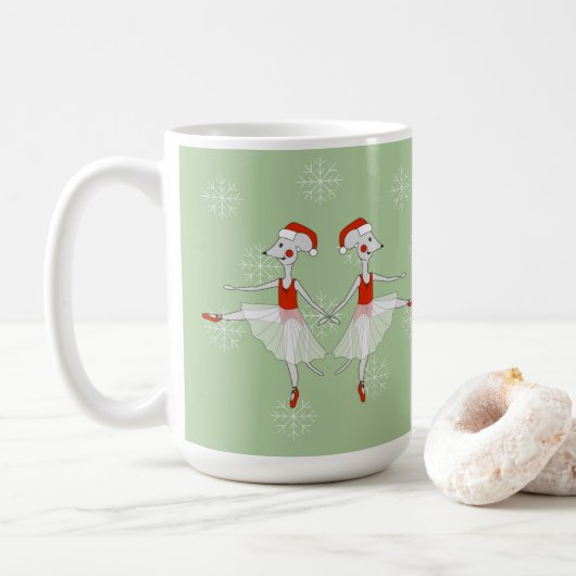 Mug Souris Ballerine Flocons de Noël (Avec donut)