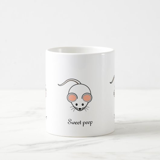 Mug Souris blanc & calligraphie (Centre)