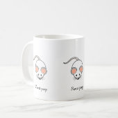 Mug Souris blanche mignonne & calligraphie (Devant gauche)