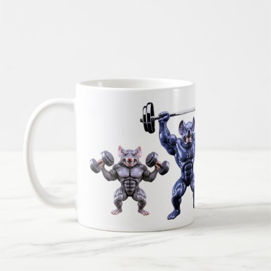 Mug Souris Bodybuilder Brillant Équipe d'Entraînement (Gauche)