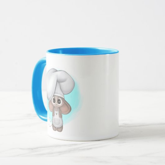 Mug souris chef mignonne ajouter monogramme (Devant gauche)