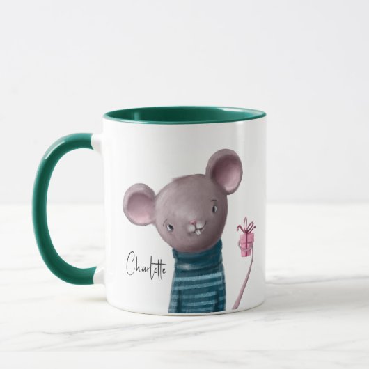 Mug Souris Cute Avec Cadeau Nom Personnalisé (Gauche)