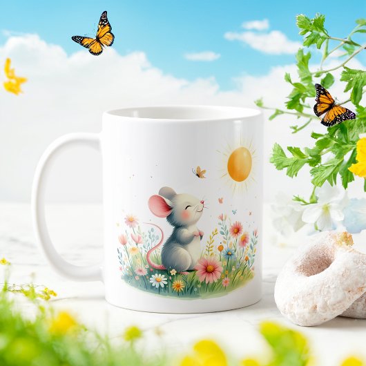 Mug Souris d'aquarelle de printemps - Bouchon d'enfant