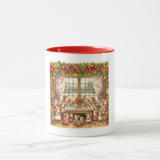 Mug souris de famille de Noël (Centre)
