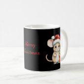 Mug Souris de Noël à l'aquarelle (Devant droit)