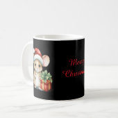 Mug Souris de Noël à l'aquarelle (Devant gauche)