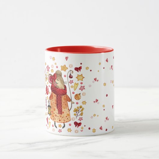 Mug Souris de Noël avec lanterne (Centre)