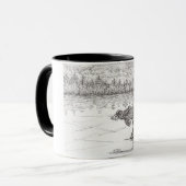 Mug Souris de Noël de patinage de glace, (Devant gauche)