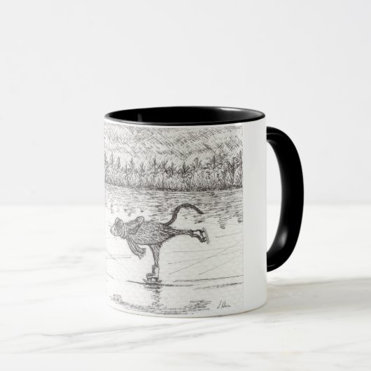 Mug Souris de Noël de patinage de glace, (Devant droit)
