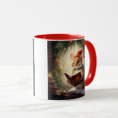 Mug Souris de Noël lisant (Devant droit)