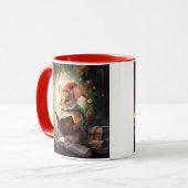 Mug Souris de Noël lisant (Devant gauche)