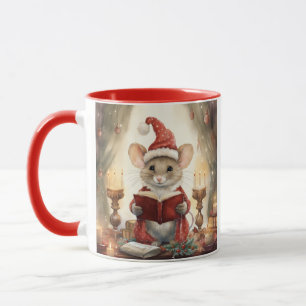 Mug Souris de Noël lisant
