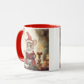 Mug Souris de Noël lisant (Devant gauche)