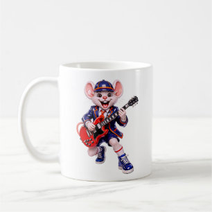 Mug Souris de Rock Caractère de Guitare Mignonne Musiq
