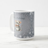 Mug Souris d'hiver mignonne aux baies (Devant gauche)