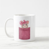 Mug Souris en poche. Version rose (Gauche)