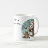 Mug Souris mignonne à Santa Hat avec des cadeaux enrob (Devant droit)