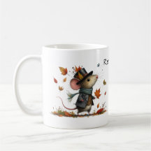 Souris mignonne dans le chapeau supérieur Automne 