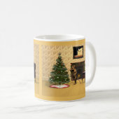 Mug Souris mignonne décorant un arbre de Noël (Devant droit)