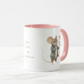 Mug Souris peinte à la main avec pouponnière à fleurs (Devant droit)