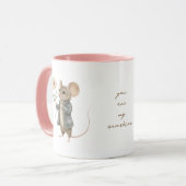 Mug Souris peinte à la main avec pouponnière à fleurs (Devant gauche)
