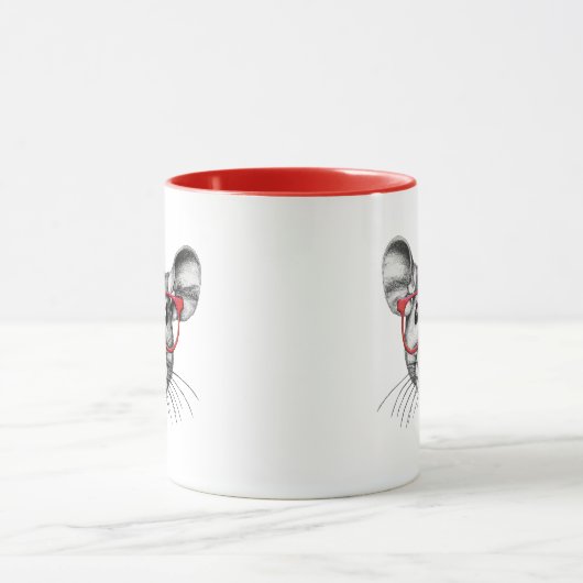 Mug Souris portant des lunettes, souris amateurs (Centre)
