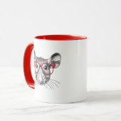 Mug Souris portant des lunettes, souris amateurs (Devant gauche)