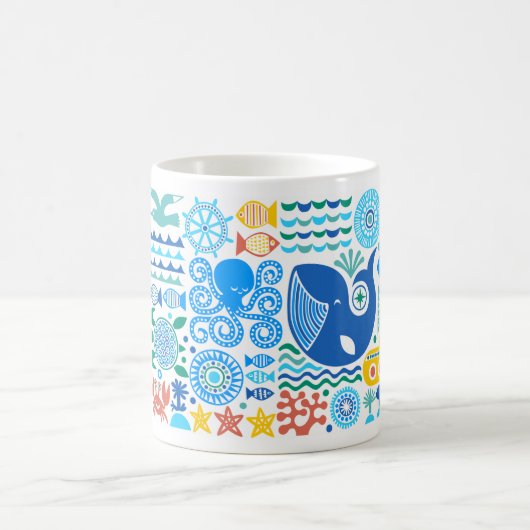 Mug Sous la mer | Cute Ocean Whale Turtle Manta (Centre)