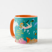 Mug Sous la mer dauphins et fête d'anniversaire fille (Devant gauche)