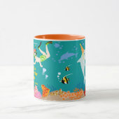 Mug Sous la mer dauphins et fête d'anniversaire garçon (Centre)