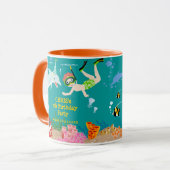 Mug Sous la mer dauphins et fête d'anniversaire garçon (Devant gauche)