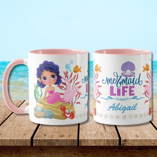Mug Sous la mer Sirène vie personnalisée
