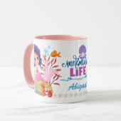 Mug Sous la mer Sirène vie personnalisée (Devant gauche)
