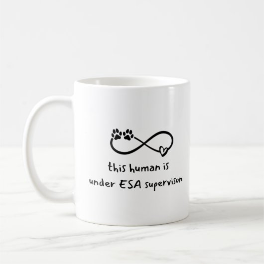 Mug Sous la supervision de l'ESA Funky Pet Theapist (Gauche)