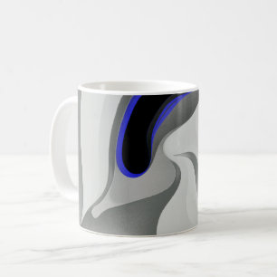 Mug Sous le bleu : gris Abstrait, noir et bleu