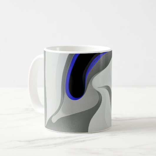 Mug Sous le bleu : gris Abstrait, noir et bleu (Devant gauche)