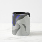 Mug Sous le bleu : gris Abstrait, noir et bleu (Centre)