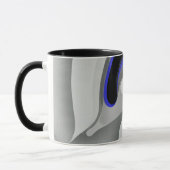 Mug Sous le bleu : gris Abstrait, noir et bleu (Gauche)
