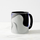 Mug Sous le bleu : gris Abstrait, noir et bleu (Devant droit)