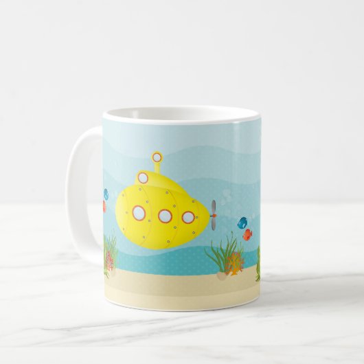 Mug Sous-marin jaune profond (Devant gauche)