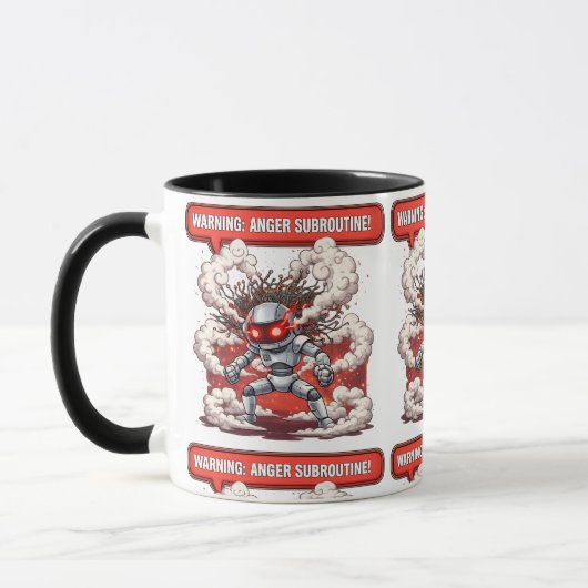 Mug Sous-programme de colère avertissement ! Drôle de (Gauche)