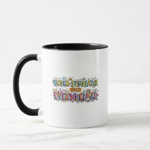 Mug Sous-stimulé mais submergé Doodle drôle