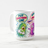 Mug Sous un microscope – Drôles de bactéries de microb (Devant gauche)