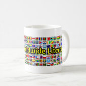 Mug Soutenez la bannière mondiale de l'alphabétisation (Devant droit)