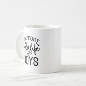 Mug Soutenez la faune, élevez les garçons amusant Mama (Devant gauche)