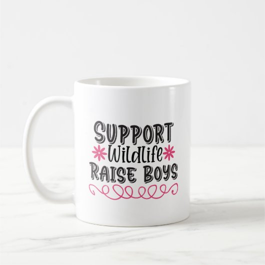 Mug Soutenez la faune, levez les garçons (Gauche)