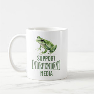 Mug Soutenez les médias indépendants Frog aquarelle
