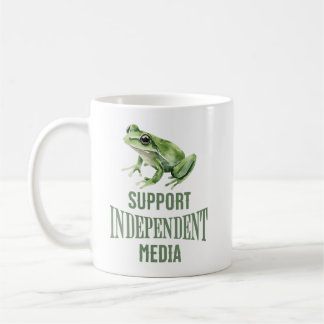 Mug Soutenez les médias indépendants Frog aquarelle