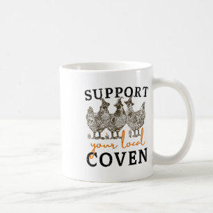 Mug Soutenez votre four local Funny Farm sorcier poule