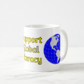 Mug Soutenir l'alphabétisation mondiale avec le globe  (Devant droit)